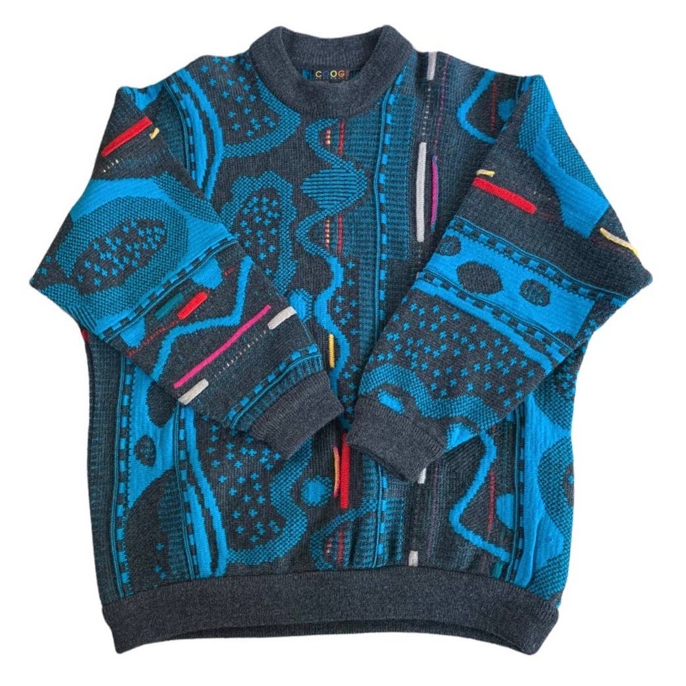 COOGI Australia 100% Wool 3-D Pullover Sweater Vintage XL